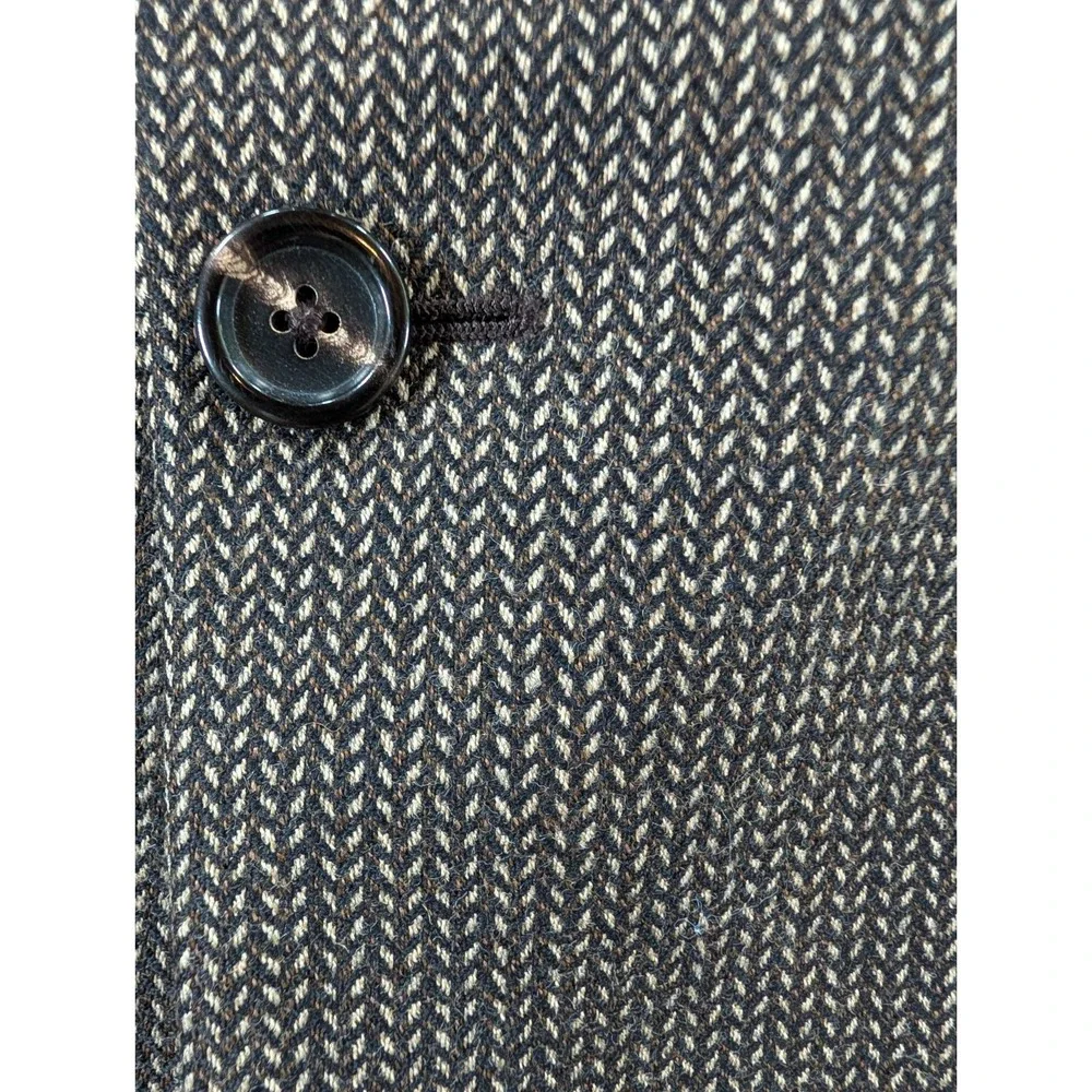 Pal Zileri 56L EU (46L US) Sport‎ Coat Brown Herringbone Virgin Wool Made Italy